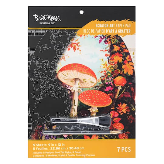 Brea Reese® 9" x 12" Florals in the Fall Scratch Art Paper Pad